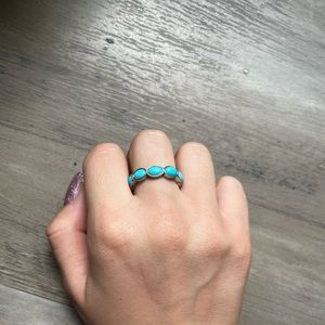 Sleeping Beauty turquoise, eternity band style, sterling silver